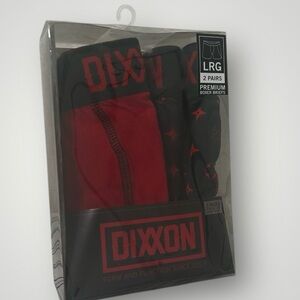 Dixxon Men's 2 pack Two Pair Premium Boxer Briefs Pattern & Solid Large New